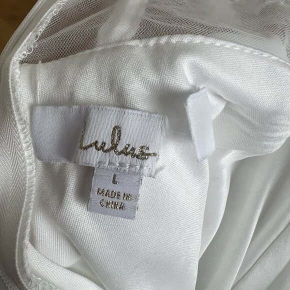 Lulus Wedding Dress Gown Eternal Gratitude White Strapless Maxi Sheer Back Large - Picture 10 of 13